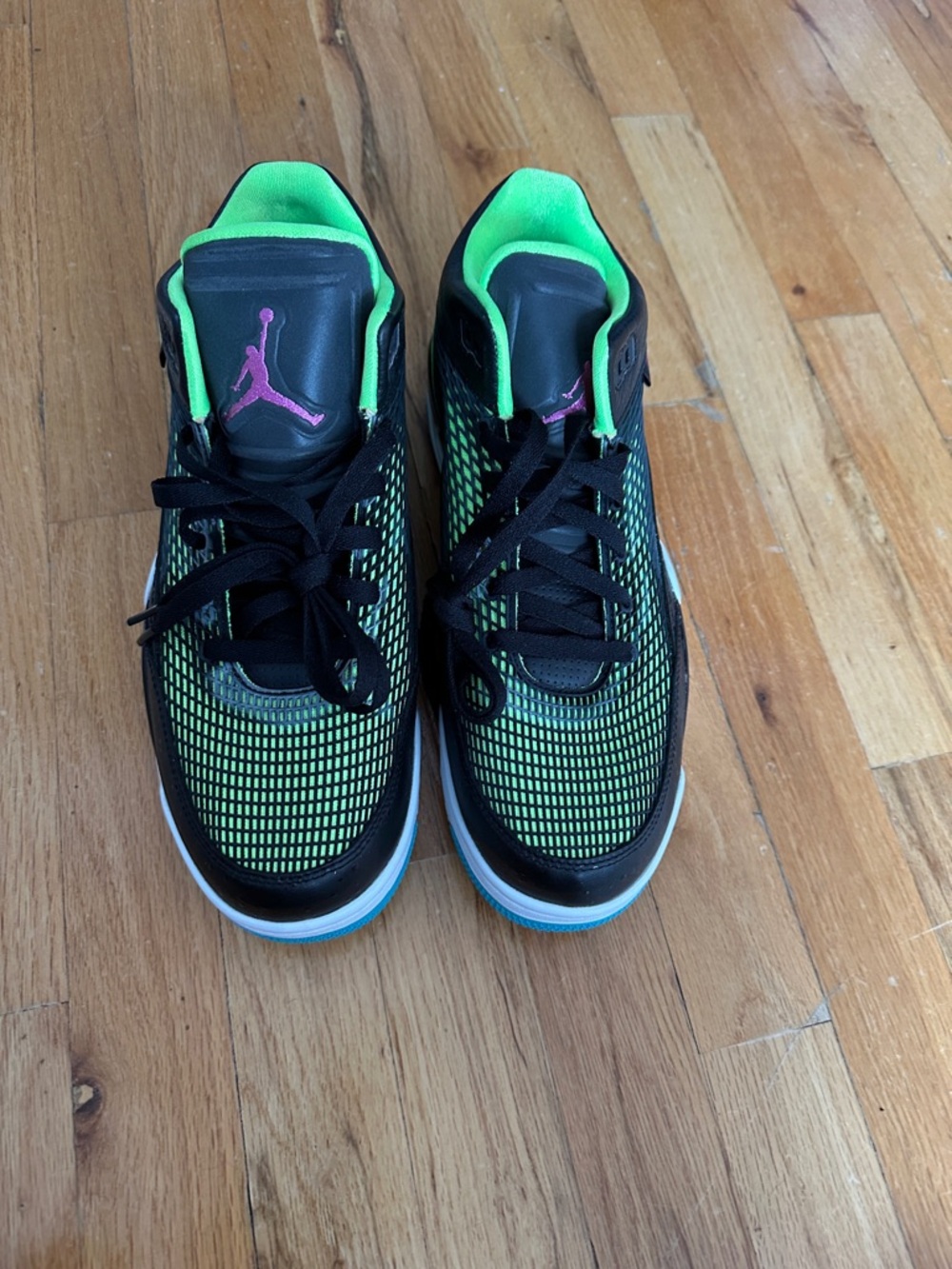 Jordan Flight Club 80s Black Lime Never Been Worn sz 10 - Picture 4 of 7
